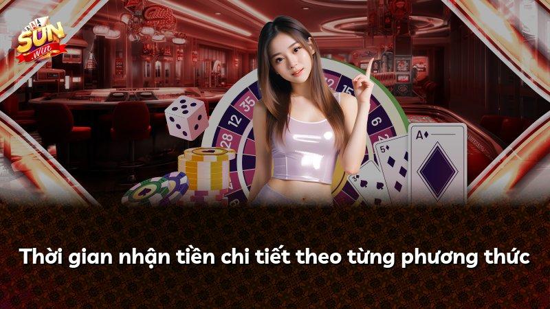 Thời gian nhận tiền chi tiết theo từng phương thức